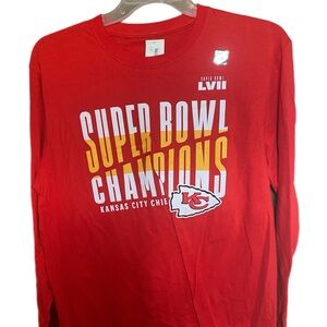 NFL Red Super Bowl LVII Tee. Size L. Long Sleeves. New With Tags & Sticker.